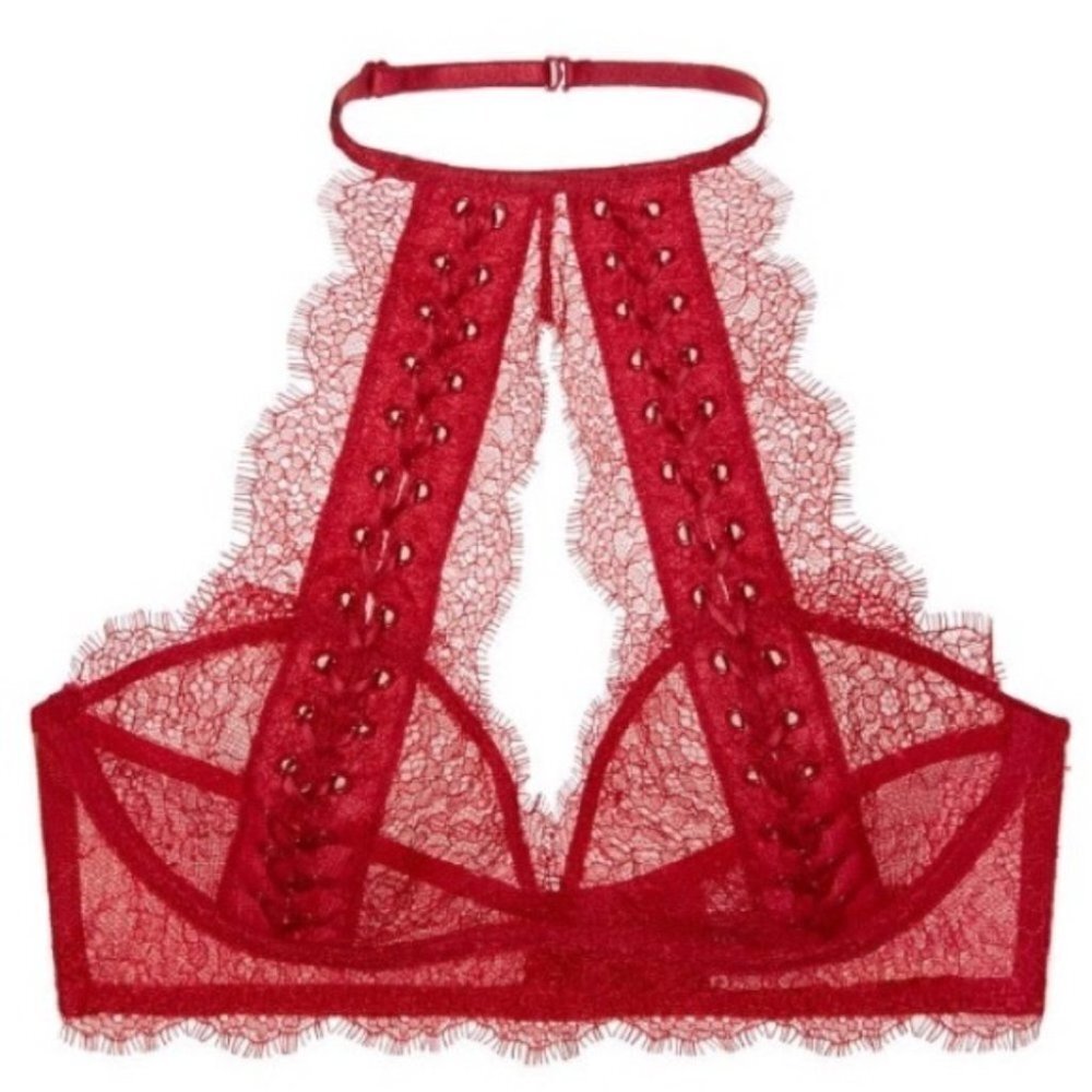 NEW VS  Lace up halter bralette XS
